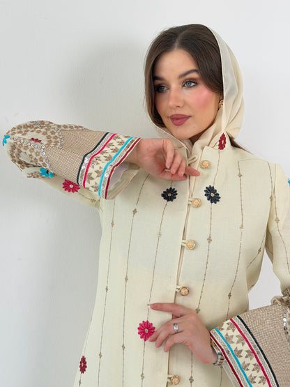Tara عباية بليزر تارا - اللون العاجي
